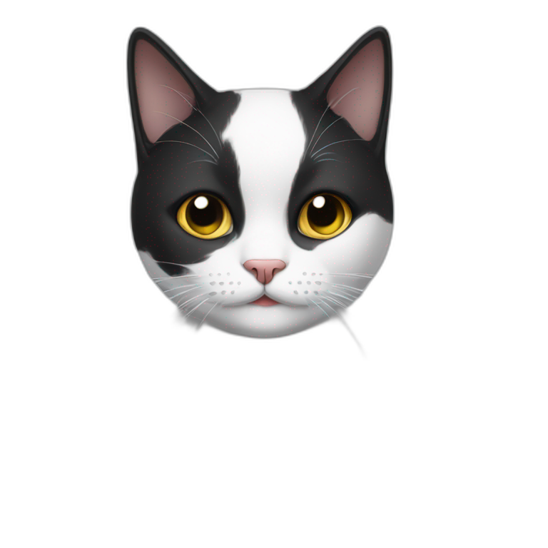 black and white cat with chin beard emoji
