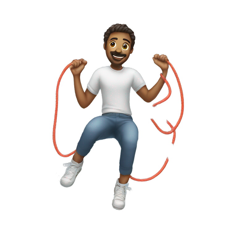 man rope skipping emoji
