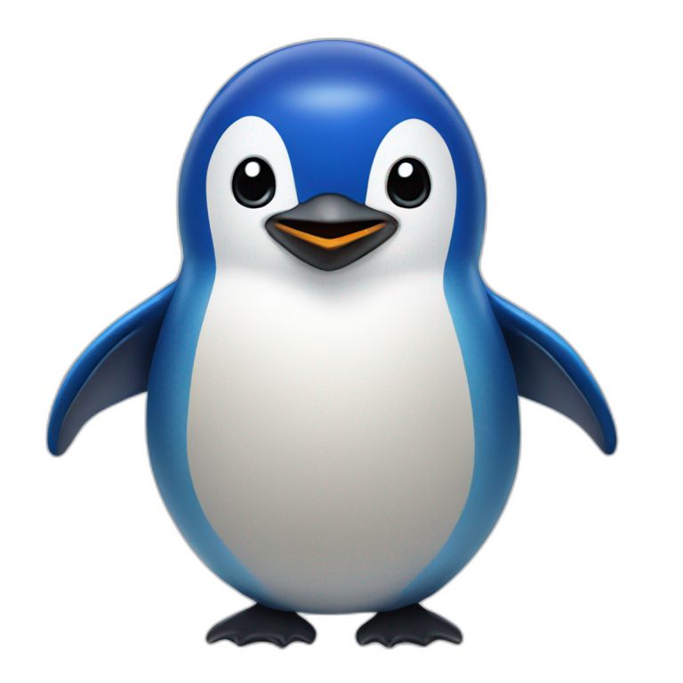 Blue Penguins say hello emoji
