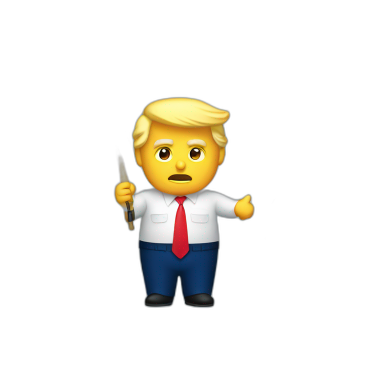 Trump fishing with hook emoji