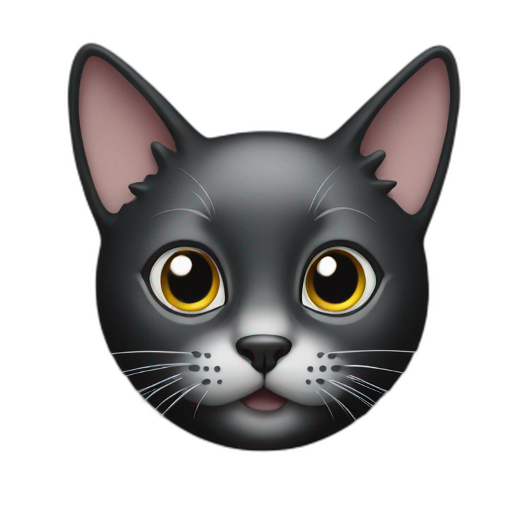 Black cat with white spot emoji