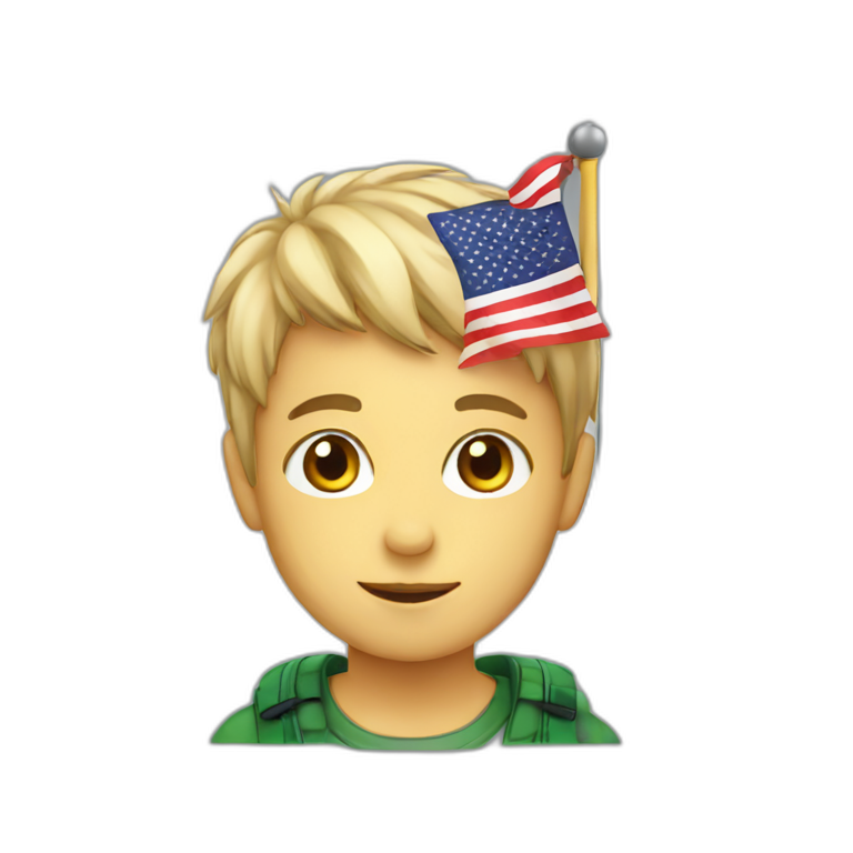 boy with flag emoji