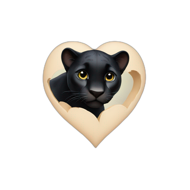 animal black panther making a heart emoji