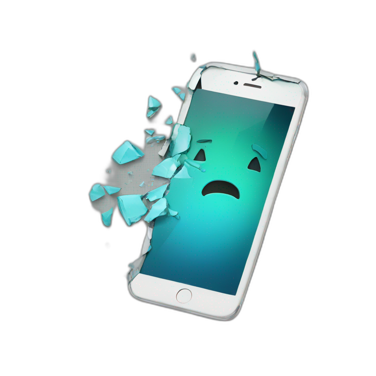 Broken iphone screen emoji