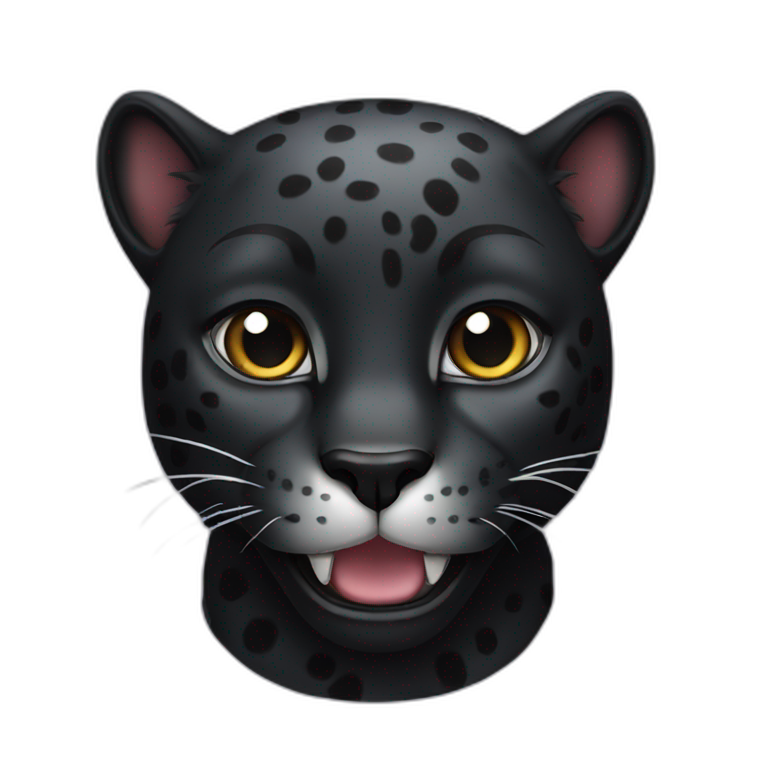 Black jaguar cat emoji