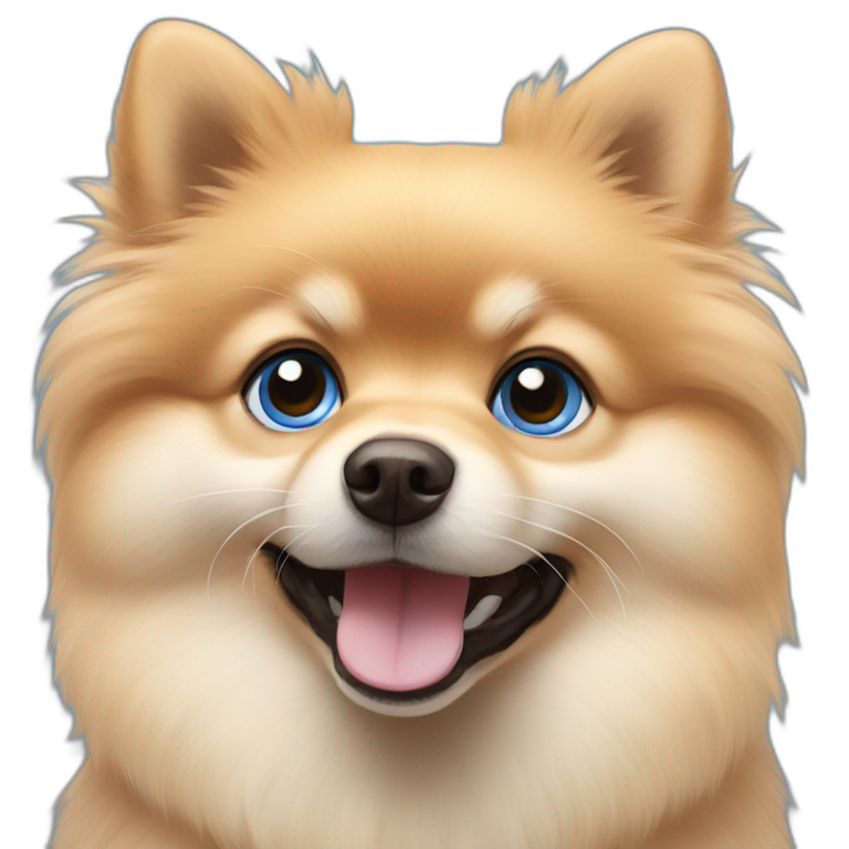 Pomeranian whit blue eyes emoji
