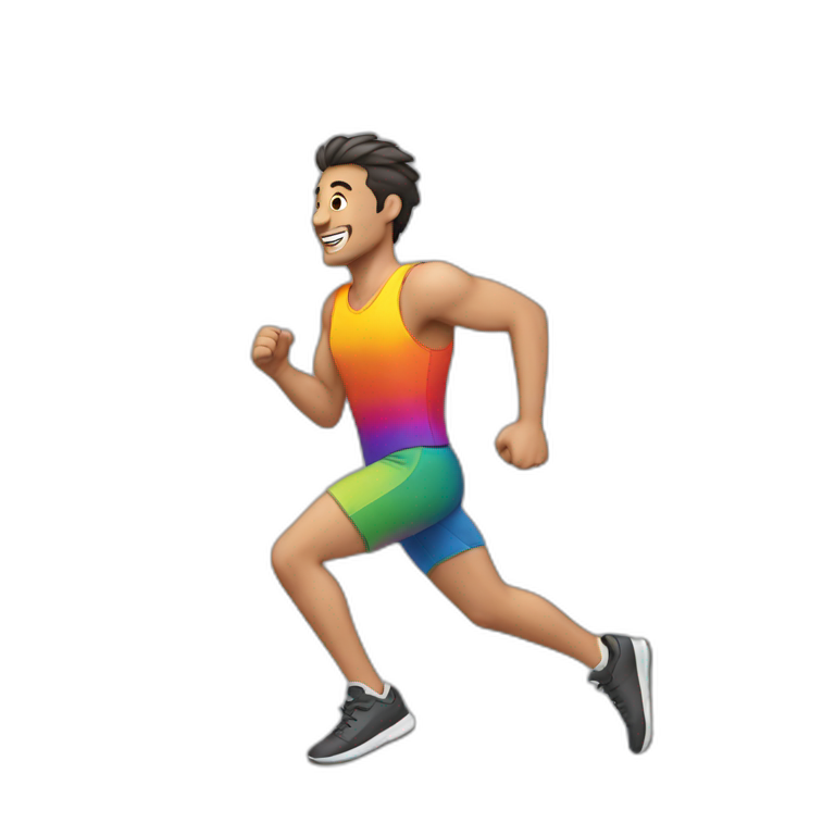 gay guy running emoji