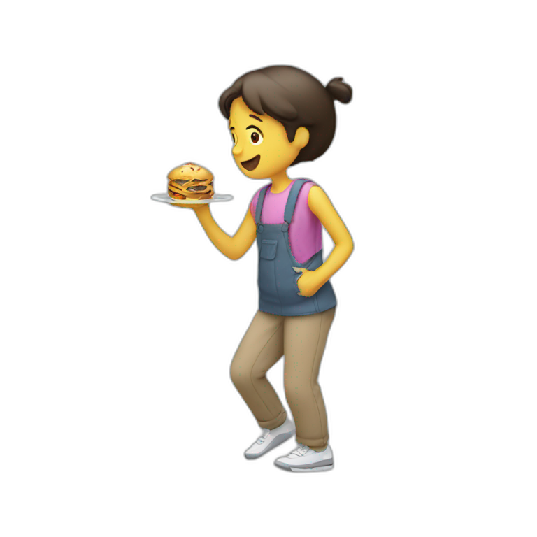 Walking and eating at the same time emoji