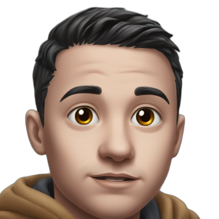 serious black haired boy portrait emoji