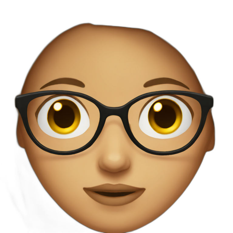 girl with brown glasses emoji