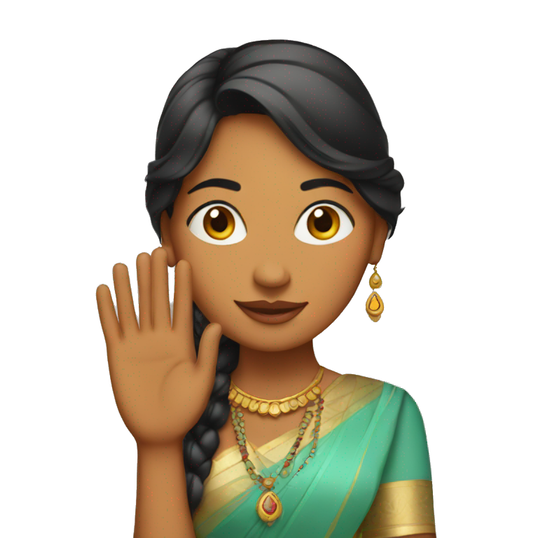 indian women up her hand emoji