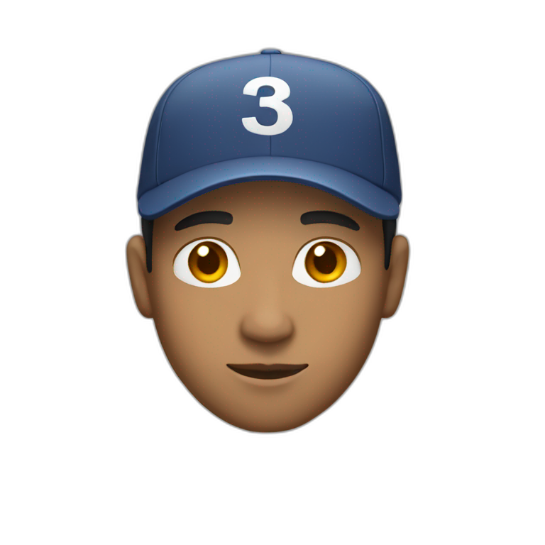 mixed race man with a cap saying emoji