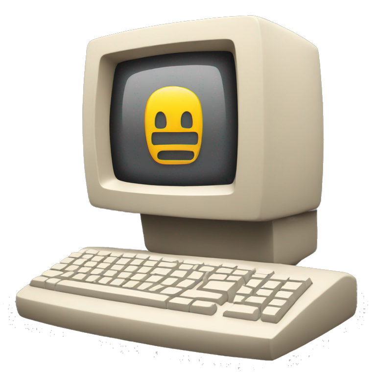 A computer with code on the screen emoji