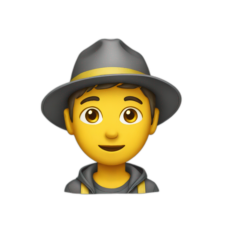 boy wearing yellow hat emoji