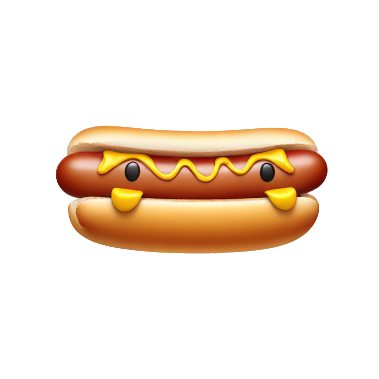 Hot dog with a smiley face emoji