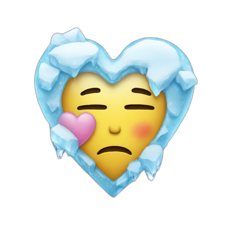 Sad heart ice  emoji