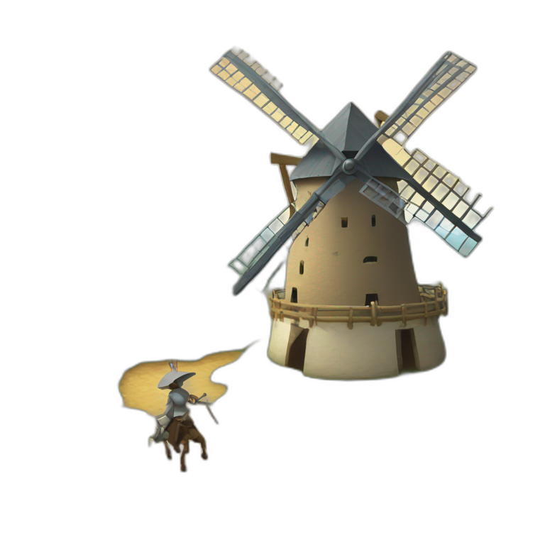 Don quijote fighting windmill emoji