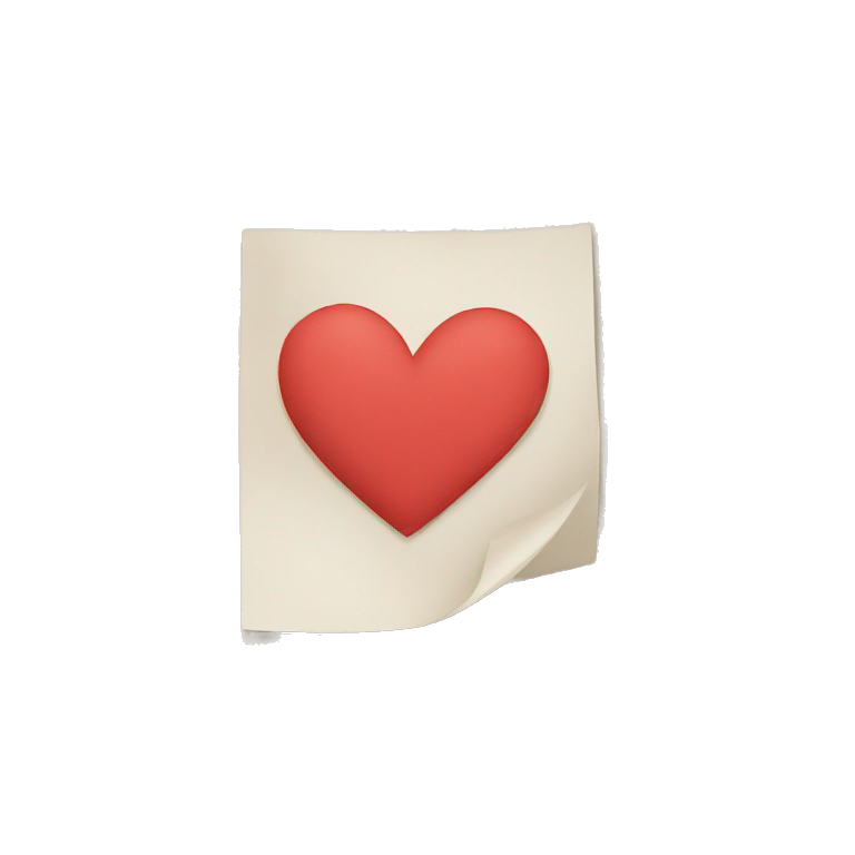 paper sheet with a heart  emoji