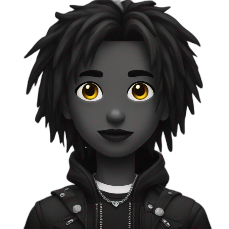 boy goth black cool emoji