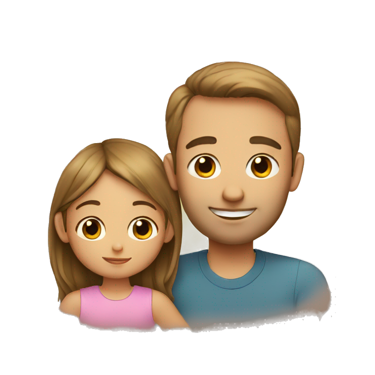 a little girl and her dad emoji