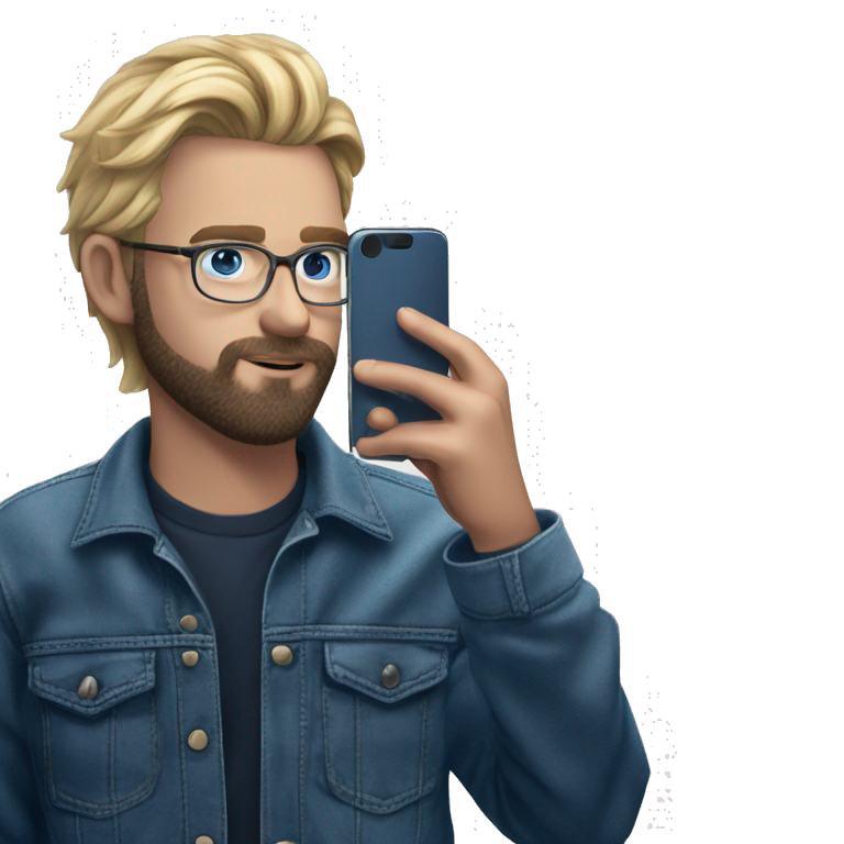 handsome man taking selfie portrait emoji