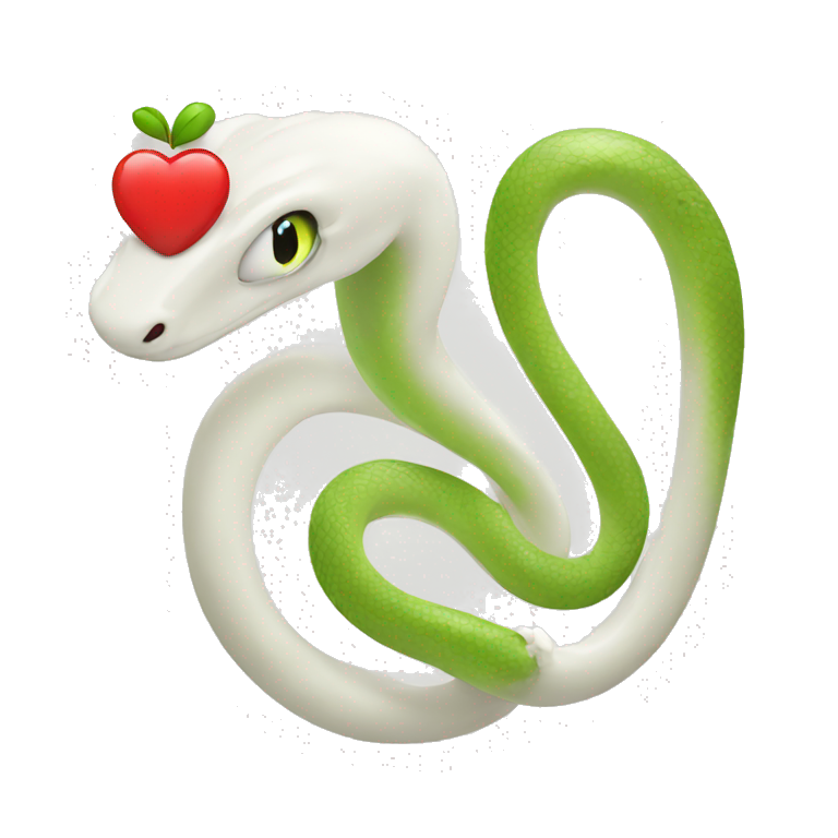 White Snake, apple, heart emoji