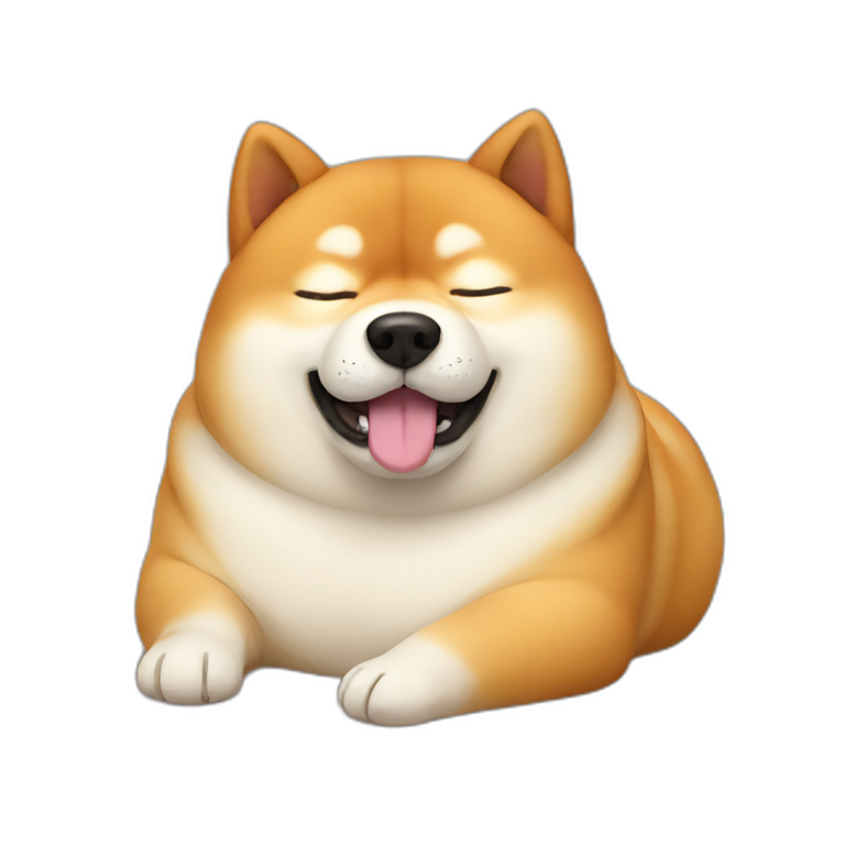 sleeping fat Shiba dog emoji