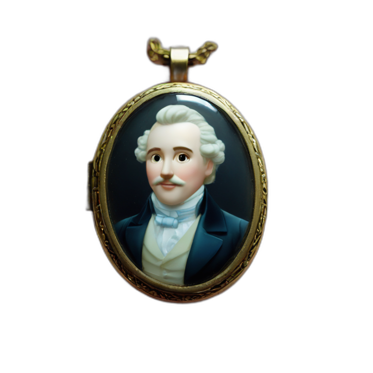 Victorian gentleman in cameo locket emoji