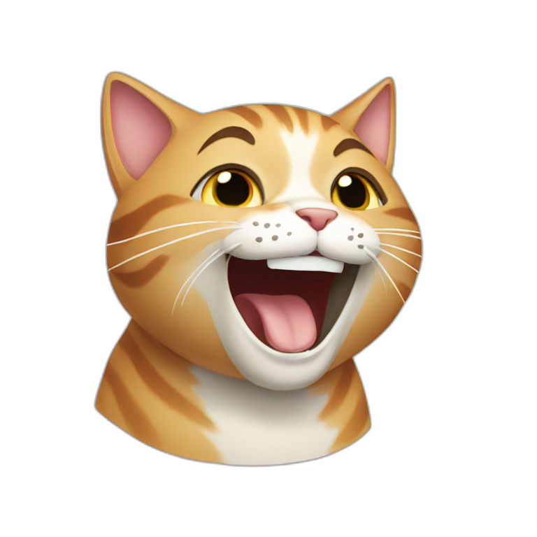 Cat laughing animated emoji