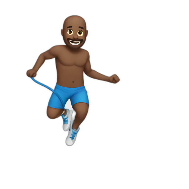 Man doing jumping rope emoji