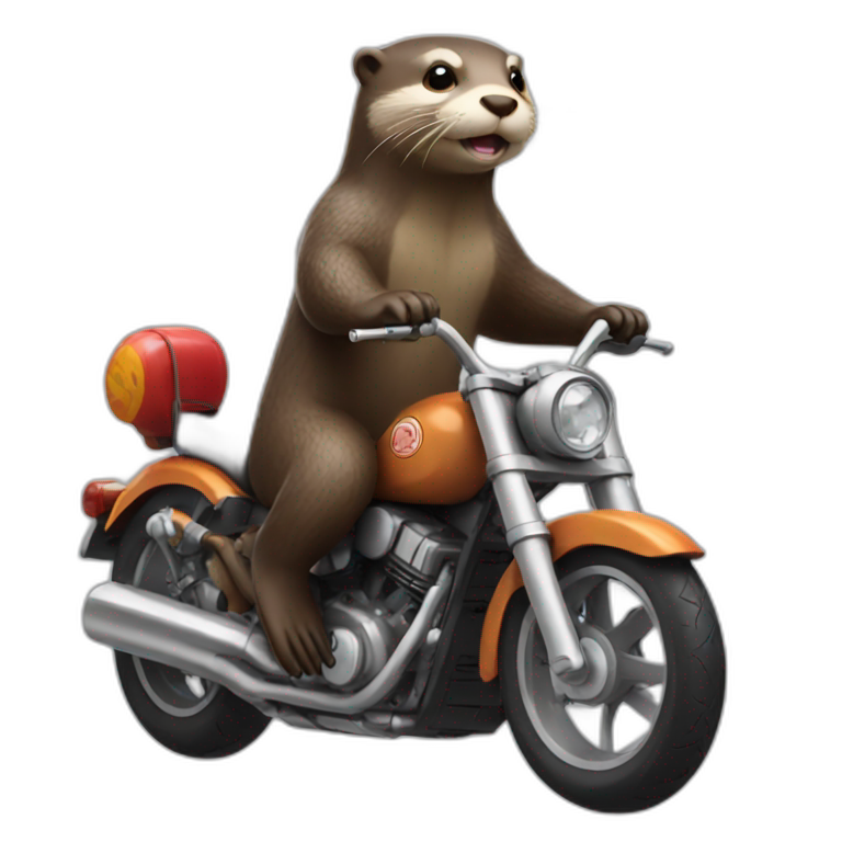 otter riding a motorcycle emoji