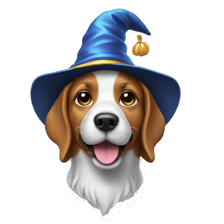 dog with a wizard hat emoji