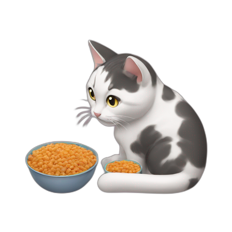 Cat eating cat food emoji
