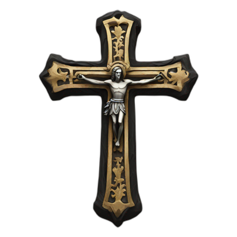 medieval cross black emoji