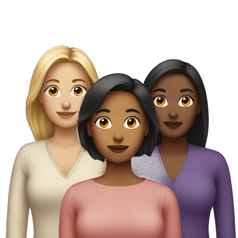three diverse women emoji