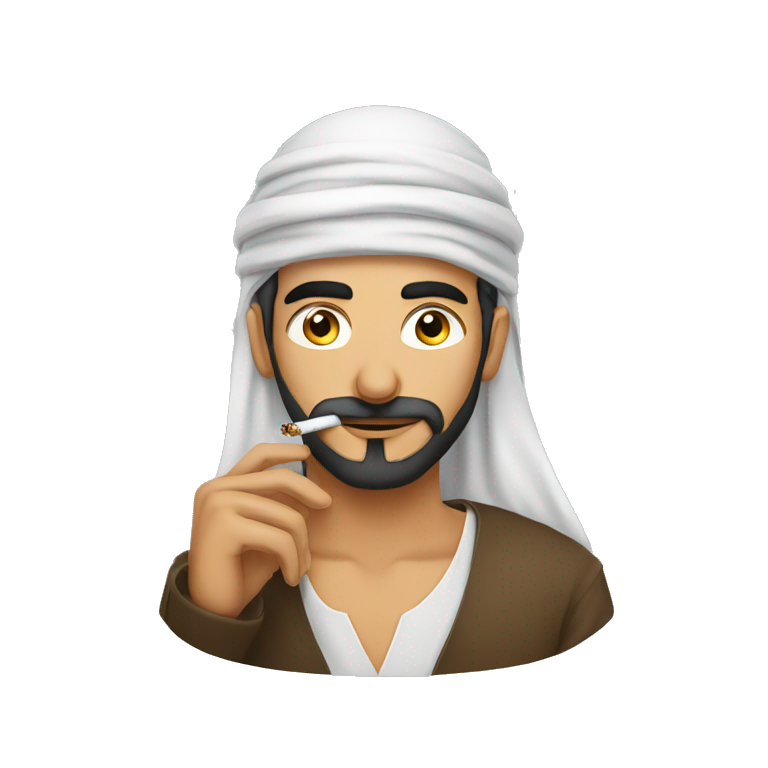 arab man traditional clothing smoking a cigarette emoji