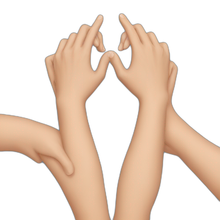 three hands holding each other emoji