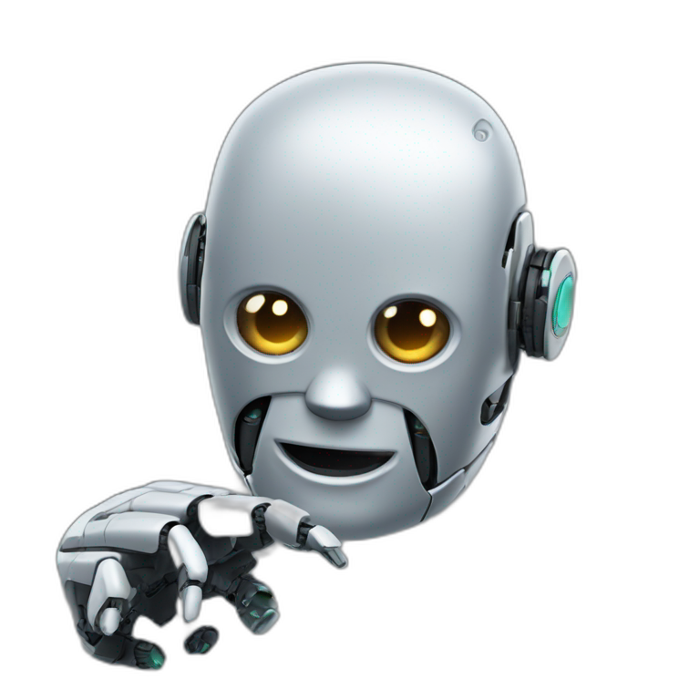 robot head zeigt mit finger emoji