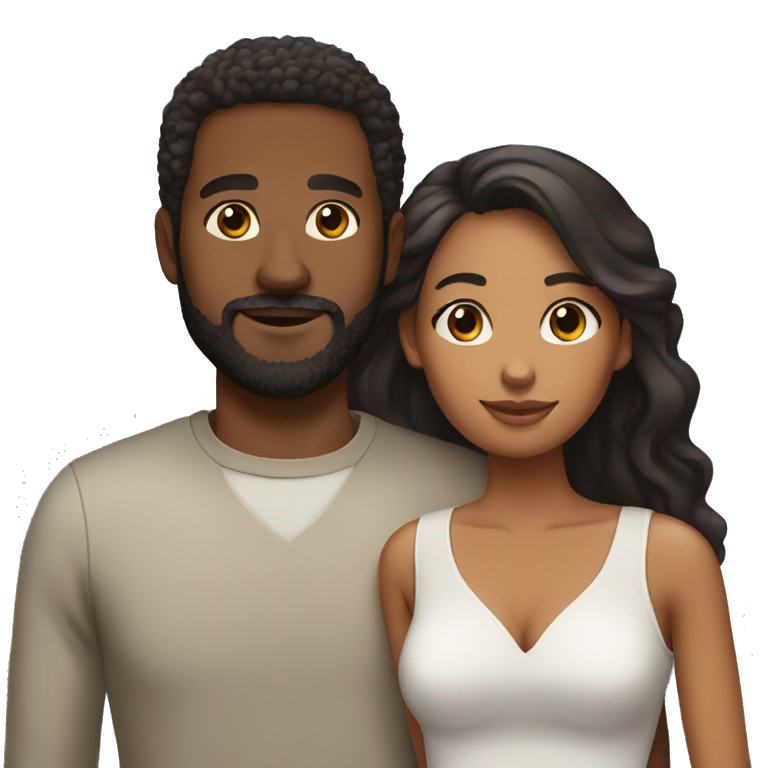 mixed race couple black man with beard emoji