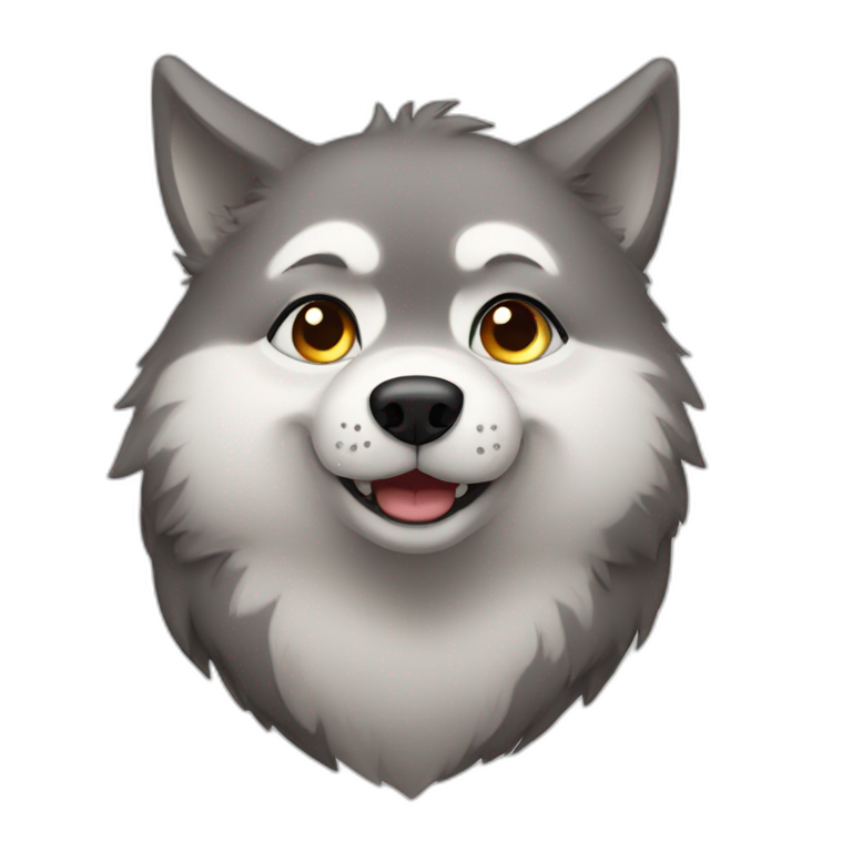 Cute little Chubby Wolf emoji