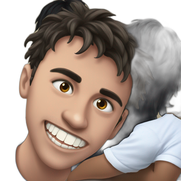 smiling black-haired boys meme emoji