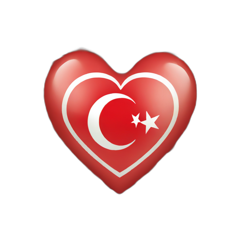 Turkish flag heart emoji