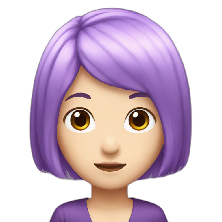 Purple hair Japanese emoji