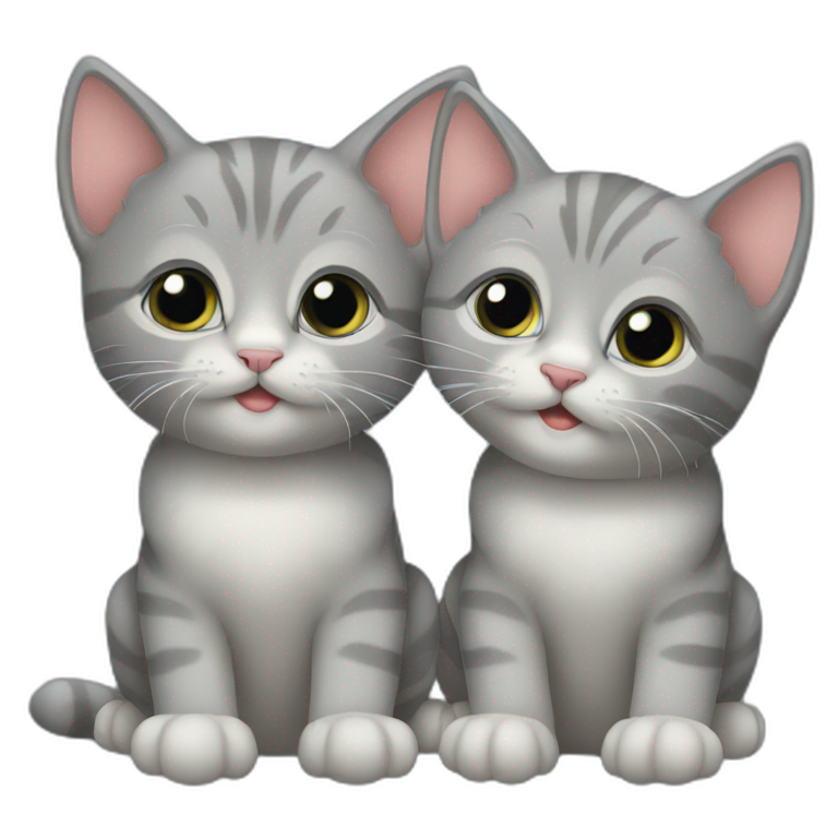 two gray kittens emoji