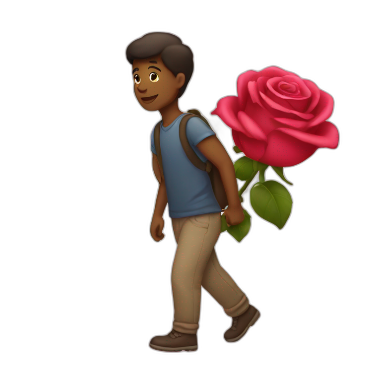 Carrying rose emoji