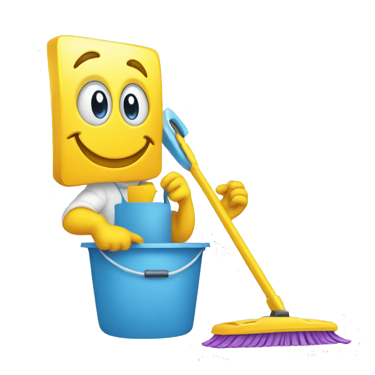 cleaning smiley face emoji