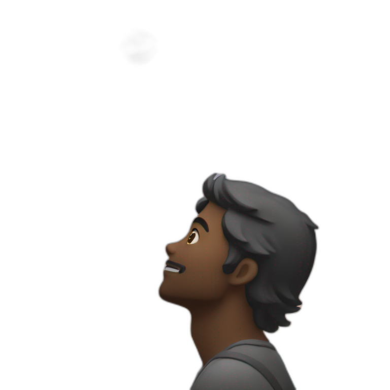 Man looking at the sky (side view) emoji