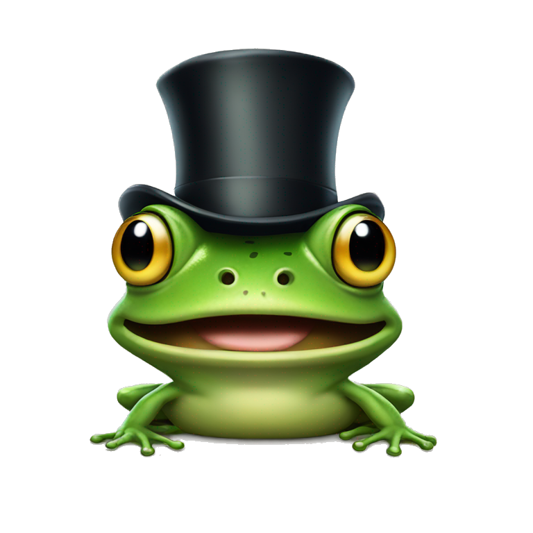 frog with tophat emoji