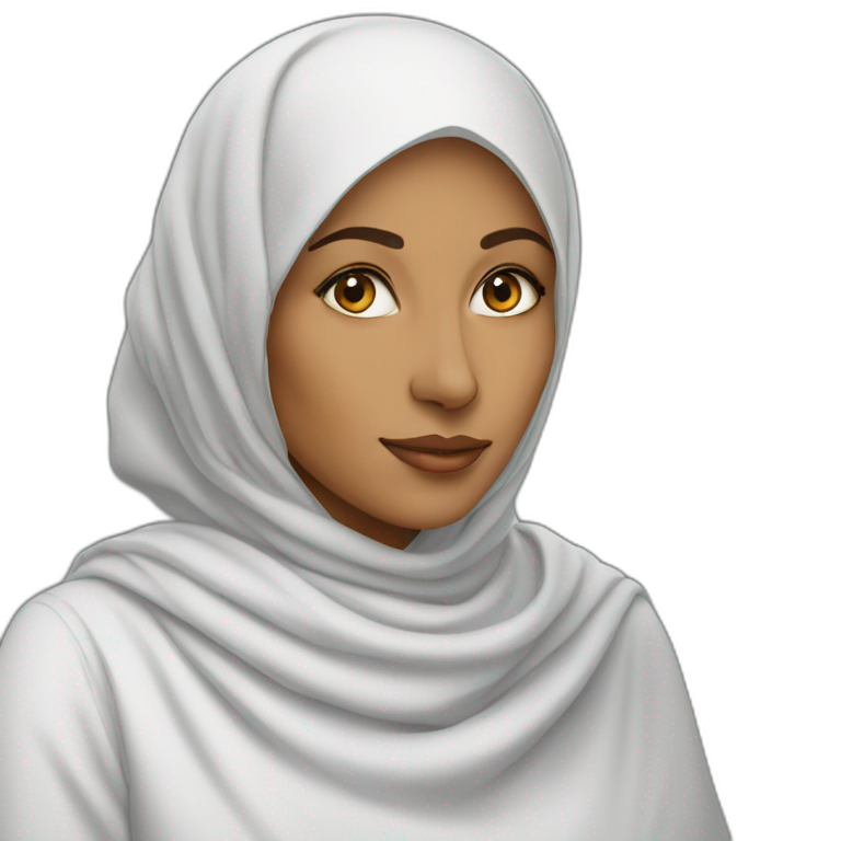 muslim woman artist coloring emoji