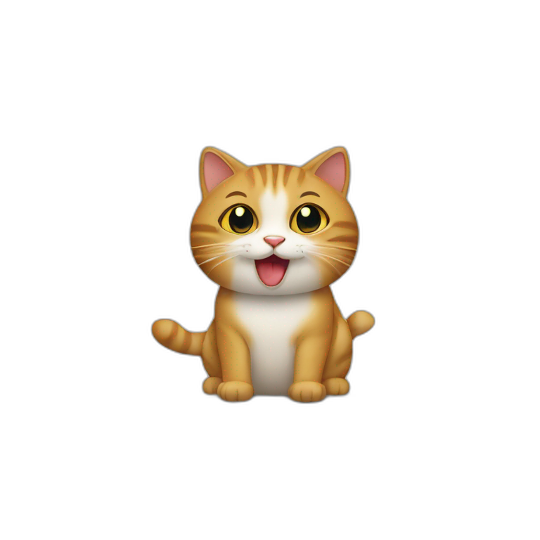 Un chat qui utilise un iPhone emoji